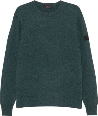 Peuterey Crew-Neck Sweater With Subtle Heathered Texture And Logo Patch