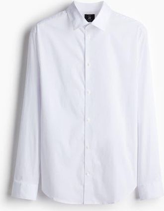 H&M Slim Fit Stretch Shirt in White at Nordstrom, Size Xx-Large