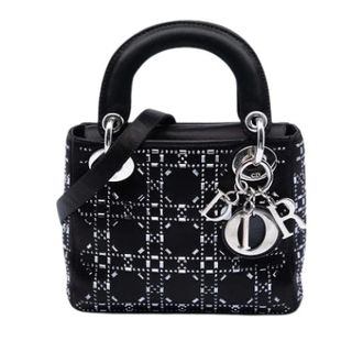Dior Pre-owned Lady Dior - Dames - Vintage Handtas - Zwart - ONE Size - Satijn - Vintage