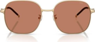 Diesel 55mm Square Sunglasses in Matte Gold /Brown at Nordstrom