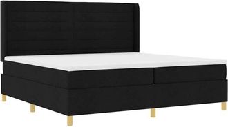 vidaXL Box Spring Bed with Mattress Black 200 x 200 cm Fabric vidaXL