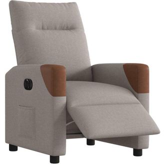 vidaXL Sill&oacute;n Reclinable El&eacute;ctrico Tela Gris Taup&eacute; Vidaxl