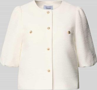 More & More Regular Fit Blazer aus Viskose-Mix mit Puff&auml;rmeln in Offwhite, Gr&ouml;&szlig;e 34