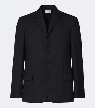 The Row Reda chalk stripe wool suit jacket