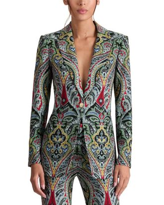 Alice & Olivia Alice + Olivia Breann Long Fitted Blazer