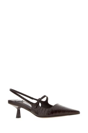 Jimmy Choo London Womens Chocolate Leather Didi 45 Pumps Scarpe Con Tacco