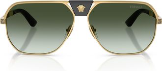 Versace Oversized Square Frame Sunglasses with Gold Metal Rim