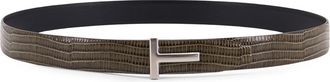 Tom Ford Leather Belt With Croco Effect