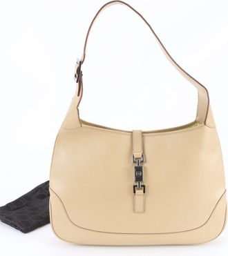 Gucci Jackie Beige Leather Shoulder Bag Tote Bag (Pre-Owned)
