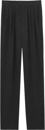 Saint Laurent Black Straight Pleated Pant
