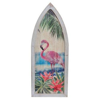 DKD Home Decor Decoraci&oacute;n De Pared Dkd Home Decor Madera Flamenco Rosa Tropical