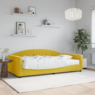 vidaXL Sof&aacute; Cama Con Colch&oacute;n Terciopelo Amarillo 100x200 Cm Vidaxl