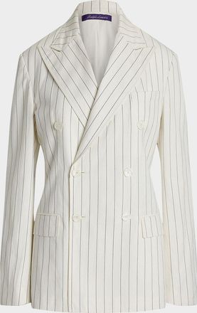 Ralph Lauren Collection Bennet Washed Ropestripe Double-Breasted Jacket