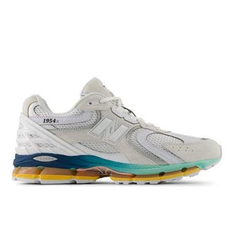 New Balance Unisex 1954R en Gris/Blanco/Verde, Gamuza/Malla, Talla 37.5