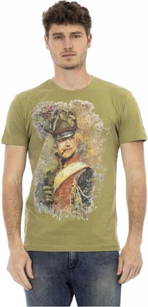 Trussardi Tops, Heren, Groen, M, Korte Mouw Ronde Hals T-shirt