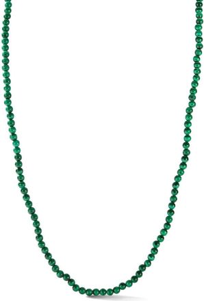 Mateo Bijoux 14K yellow gold beaded malachite necklace - Green