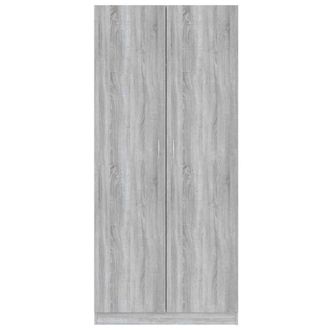 Berkfield Home Wardrobe Grey Sonoma 90x50x200 cm Engineered Wood | Size: 90 x 50 x 200 cm