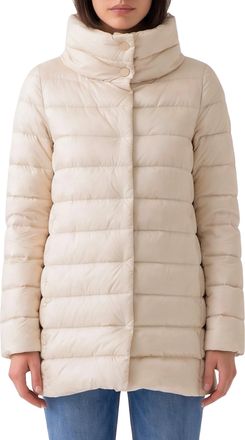Herno White Quilted A-Line Down Jacket