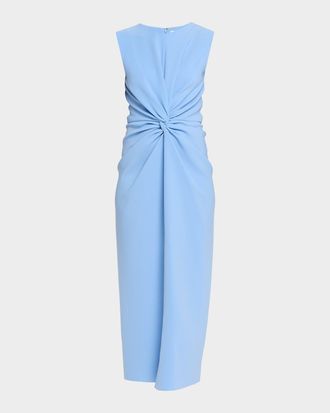 Prabal Gurung Sleeveless Twist-Front Bodycon Midi Dress