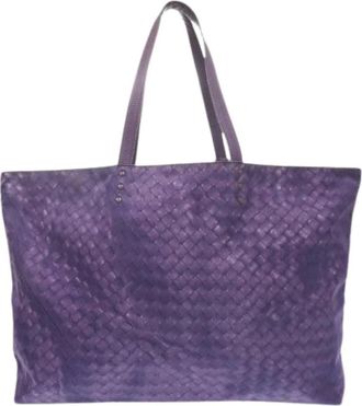 Bottega Veneta Pre-owned Vintage Tote Bag - Dames - Vintage Shopper - Paars - ONE Size - Leer - Vintage