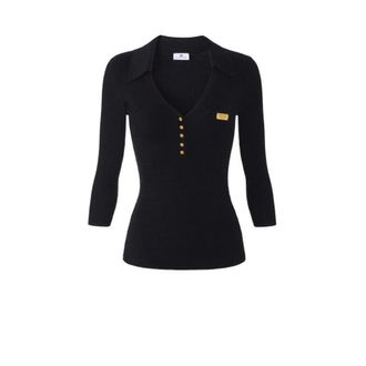 Elisabetta Franchi Dames, Truien, Zwart, Maat: M Zijde