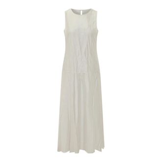 Calvin Klein Maxi Dresses, female, White, Size: XS Voile Maxi Dress