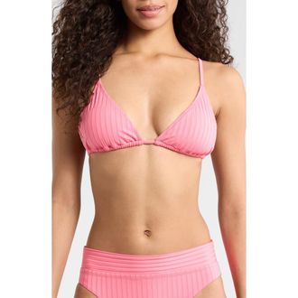 Sanctuary Tunnel Rib Bikini Top in Bloom Pink at Nordstrom, Size Medium