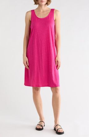 Eileen Fisher Scoop Neck Linen Tank Dress in Fuschia at Nordstrom Rack, Size X-Small