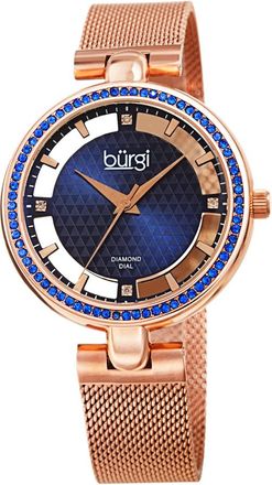 Bürgi Quartz Diamond Blue Dial Ladies Watch BUR262RGBU