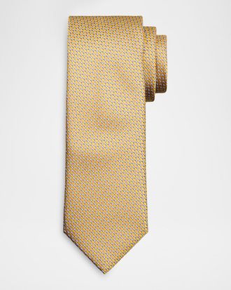 Brioni Men & apos;s Geometric-Woven Jacquard Silk Tie