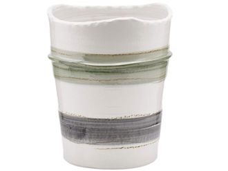 Schubiger M&ouml;bel Vase Keramik Glasiert Weiss-Gr&uuml;n H: 32 cm