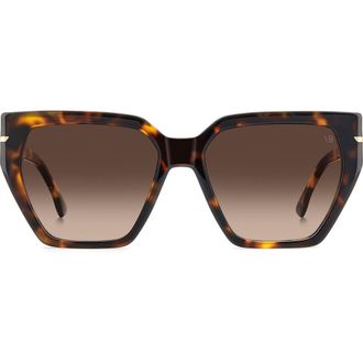 Victoria Beckham 57mm Gradient Square Sunglasses in Brown Havana/Brown Sf at Nordstrom