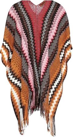 Missoni Multicoloured Wool Blend Poncho Size XL