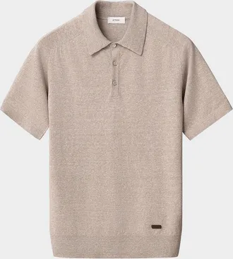 Eton Men & apos;s Linen-Cotton Fine Knit Polo Shirt