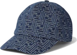 Fendi Blauwe Denim Baseballpet Gemaakt in Itali&euml; - Heren - Petten - Blauw - ONE Size - Denim - Accessoires