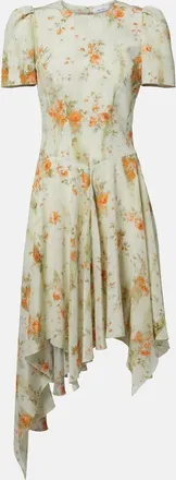 Alexander McQueen Floral asymmetric midi dress