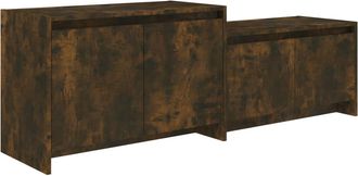vidaXL Mueble De Tv Madera De Ingenier&iacute;a Roble Ahumado 146,5x35x50 Cm Vidaxl