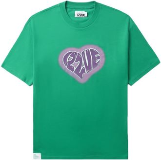 Izzue logo-print cotton T-shirt - men - Cotton - M - Green