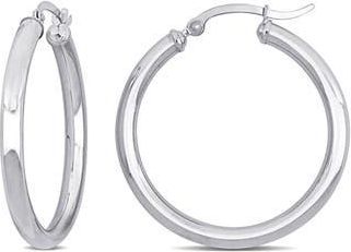 Delmar 10K Gold Hoop Earrings, 33mm in White Gold at Nordstrom Rack