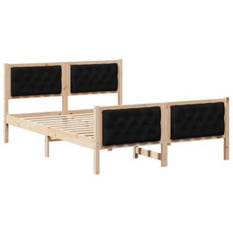 vidaXL Estructura De Cama Negro 140 X 190 Cm Madera De Pino Macizo Vidaxl