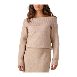 Notre-V Truien & Vesten, Dames, Beige, XS, Polyester, Gebreide trui voor dames