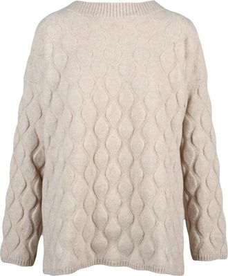 FILIPPO DE LAURENTIIS Textured Knit Crewneck Pullover In Superfine Wool And Cashmere Blend