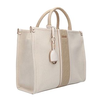 Liu Jo Ridhi Tote - Dames - Tassen - Beige - Maat: ONE Size Katoen