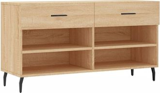 vidaXL Vidaxl - Banco zapatero madera de ingeniería roble Sonoma 102x35x55 cm