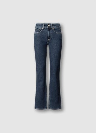 Pepe Jeans London Bootcut-Jeans PEPE JEANS BOOTCUT PIPER, Damen, Gr. 26, L&auml;nge 32, mid blau, Denim/Jeans, Obermaterial: 99% Baumwolle, 1% Elasthan, bootcut fit lang, Je