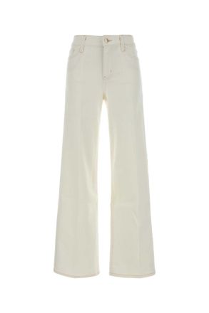 Frame Denim White Stretch Denim Le Slim Palazzo Jeans