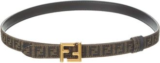 Fendi Fendi Ff Reversible Jacquard & Leather Belt