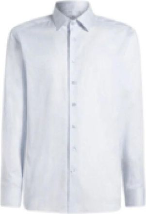 Etro Overhemden, Heren, Blauw, M, Katoen, Klassiek Jacquard Overhemd