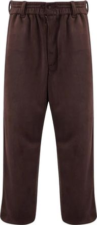 Yohji Yamamoto Velvet Drawstring Track Pants - Heren - Wijde Broeken - Rood - S - Polyester - Broeken