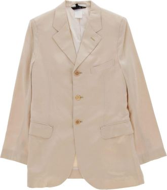 Comme Des Garçons 2010s single-breasted blazer - women - Silk/Cotton - S - Neutrals